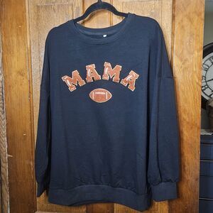 Astanfy Football MAMA Sunday Black Crew Sweatshirt Women's Large New